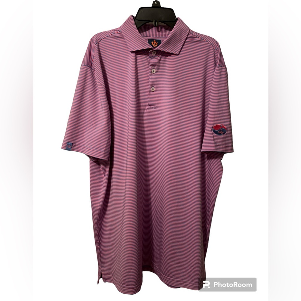 Donald Ross Men’s Large pink/blue golf shirt